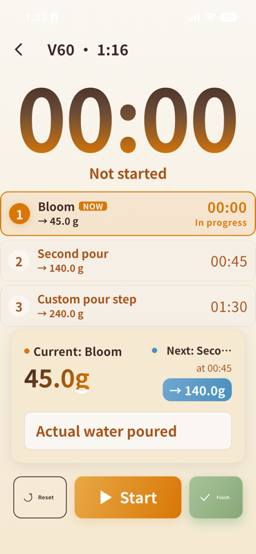 BrewLog secondary screen