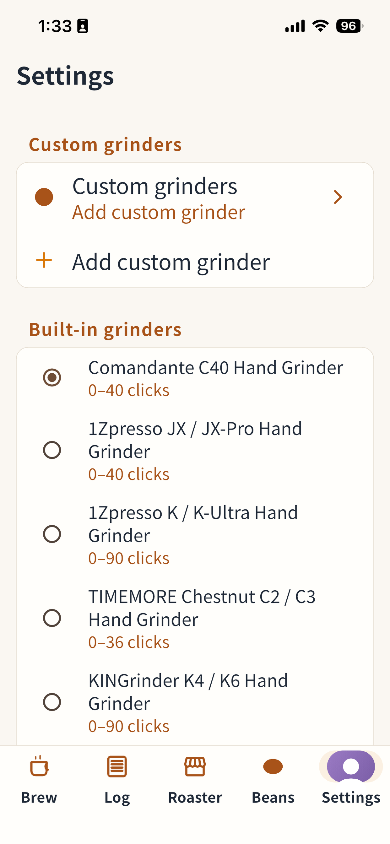 BrewLog technique screen 6