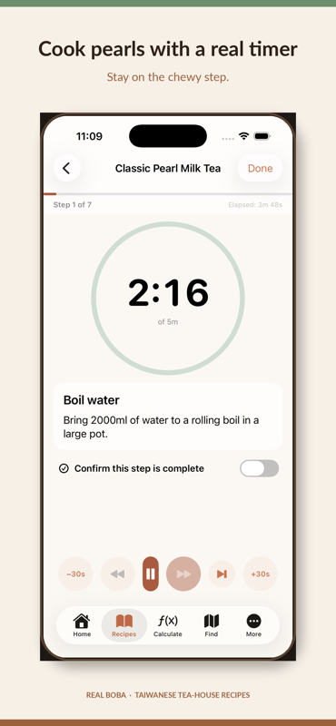 RealBoba timer screen