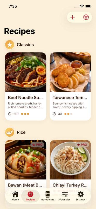 Beef Noodle Soup app content